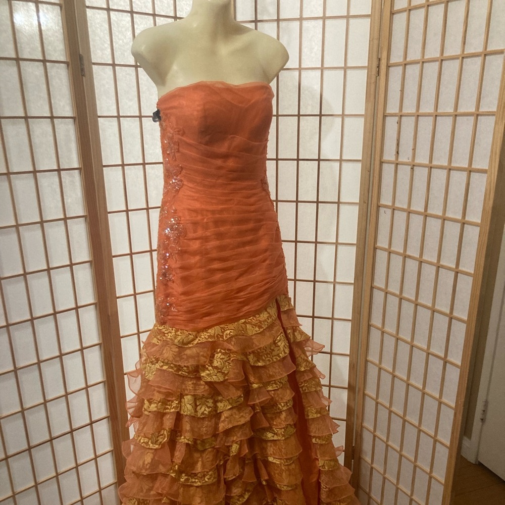 Tiffany Designs Orange Dress